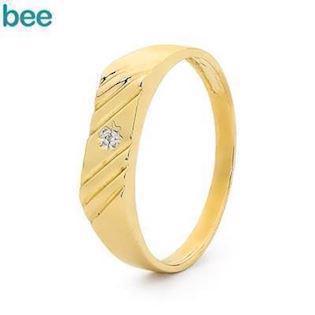 Bee Jewelry Men´s Diamond Ring 9 kt guld fingerring blank, model 23492